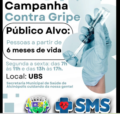 Imagem da notícia Alcinópolis continua com campanha contra a gripe; confira o horário de atendimento